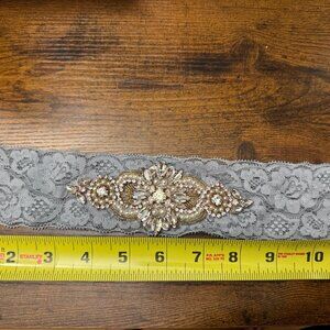 Grayed Blue Lace Garter plus size